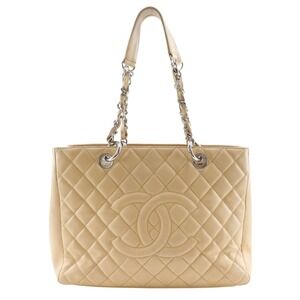 CHANEL Grand Shopping Tote GST Matelasse Chain A50995, Beige Caviar Skin, A4 ...